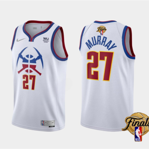 NBA Denver Nuggets #27 Jamal Murray White 2023 Finals Earned Edition Stitched Jersey