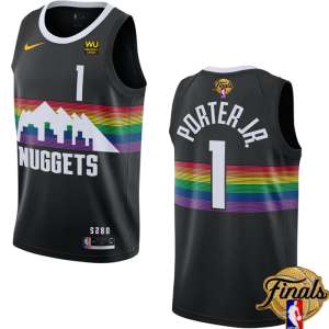 NBA Denver Nuggets #1 Michael Porter Jr.  Black 2023 Finals City Edition Stitched Basketball Jersey
