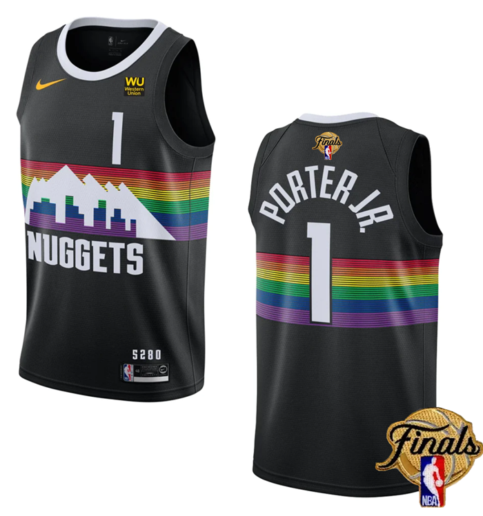NBA Denver Nuggets #1 Michael Porter Jr. Black 2023 Finals City Edition Stitched Basketball Jersey