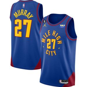 NBA Denver Nuggets #27 Jamal Murray Blue 2022/23 Statement Edition With NO.6 Jersey