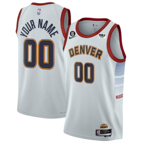 NBA Denver Nuggets Active Player Custom White 2022/23 Icon Edition With NO.6 Patch Jersey