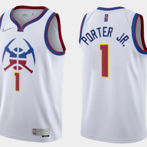 NBA Denver Nuggets #1 Michael Porter Jr 2020-21 Earned White Jersey