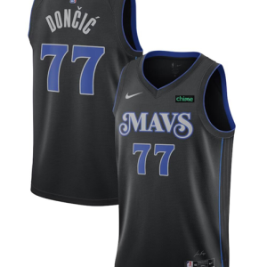 NBA Dallas Mavericks #77 Luka Doncic Black 2023/24 City Edition Stitched Basketball Jersey