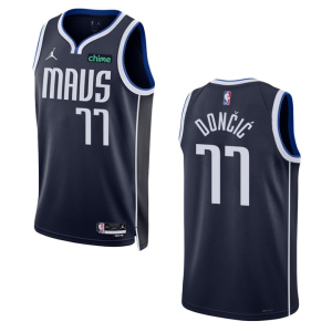NBA Dallas Mavericks #77 Luka Doncic 2022 Navy Statement Edition Jersey