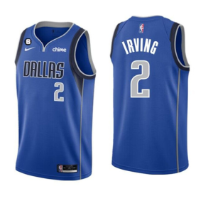 NBA Dallas Mavericks #2 Kyrie Irving Blue Icon Edition With NO.6 Patch Stitched Jersey