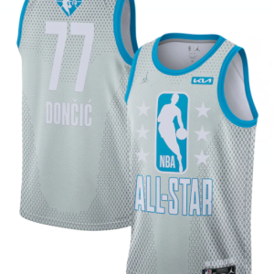 NBA Dallas Mavericks #77 Luka Doncic 2022 All-Star #6 Lebron James Grey Jersey