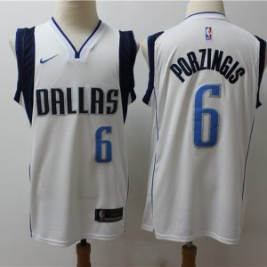 NBA Dallas Mavericks # #6 Kristaps Porzingis White Jersey