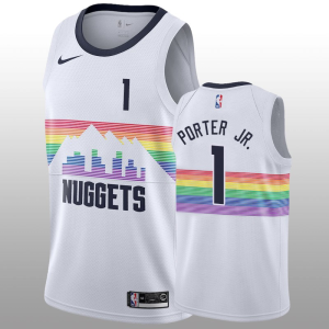 NBA Denver Nuggets #1 Porter Jr. New 2018/19 City Edition Swingman White Jersey