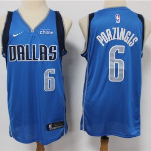 NBA Dallas Mavericks # #6 Kristaps Porzingis Blue Jersey