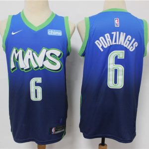 Dallas Mavericks Navy #6 Kristaps Porzingis City Edition Jersey