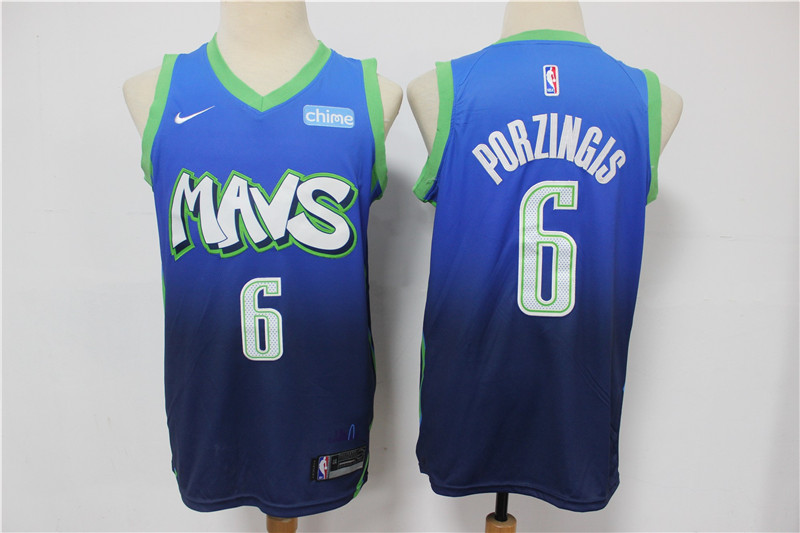 Dallas Mavericks Navy #6 Kristaps Porzingis City Edition Jersey