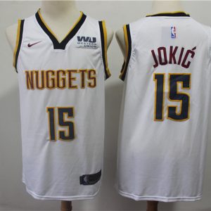 NBA Denver Nuggets #15 Nikola Jokic White Swingman 2018-19 Jersey