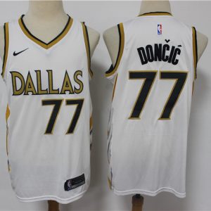 NBA Dallas Mavericks #77 Luka Doncic White City Edition New Uniform 2020-21 Jersey
