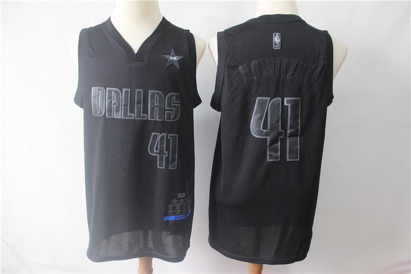 NBA Dallas Mavericks #41 Nowitzki 2019 new black MVP Honorary Edition Jersey