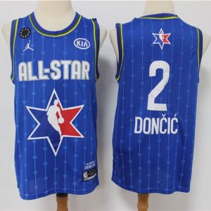 Men's NBA Dallas Mavericks #2 Luka Doncic Blue 2020 All-Star Stitched Jersey