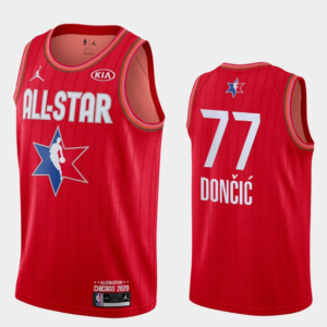 Men's NBA Dallas Mavericks #77 Luka Doncic Red 2020 All-Star Stitched Jersey