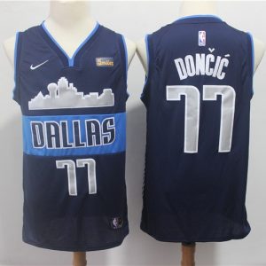 NBA Mavericks 71 Luka Doncic Navy Nike Swingman Men Jersey