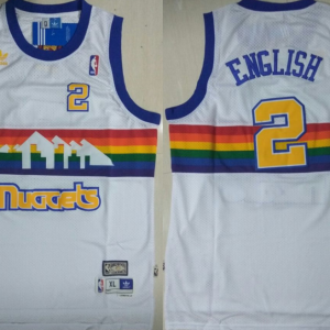 Denver Nuggets #2 Alex English NBA White Swingman Throwback jersey