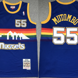 NBA Denver Nuggets #55 Dikembe Mutombo Blue Jersey