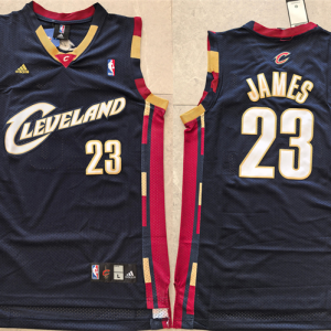 Men's Cleveland Cavaliers #23 LeBron James Black Throwback Stitched Jersey