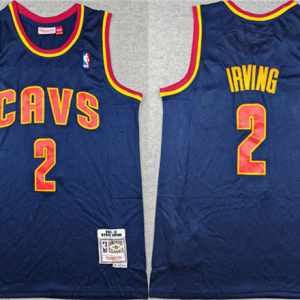 Men's Cleveland Cavaliers #2 Kyrie Irving Navy Throwback Stitched Jersey