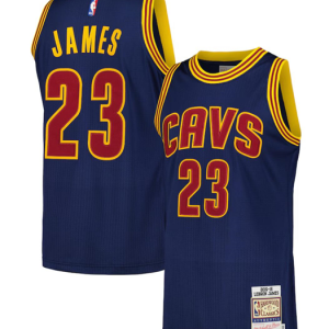 Men's Cleveland Cavaliers #23 LeBron James Navy 2015-26 Throwback Stitched Jersey