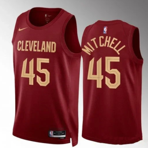 NBA Cleveland Cavaliers #45 Donovan Mitchell 2022/23 Red Jersey