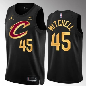 NBA Cleveland Cavaliers #45 Donovan Mitchell 2022/23 Black Jersey