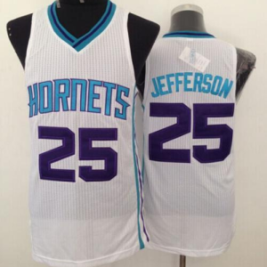 Revolution 30 Hornets #25 Al Jefferson White Stitched NBA Jersey