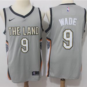 Nike NBA Cleveland Cavaliers #9 Wade Grey New Jersey