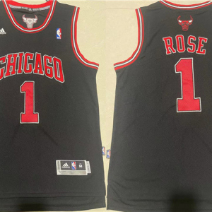 Men's Chicago Bulls #1 Derrick Rose Black Stitched Basketball Jersey