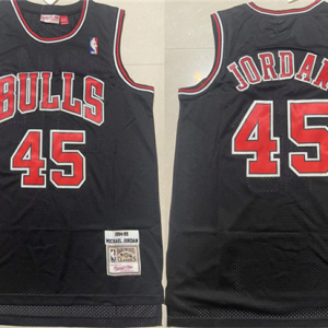 Men's Chicago Bulls #45 Michael Jordan Black 1994-95 Throwback Stitched Basketball Jersey