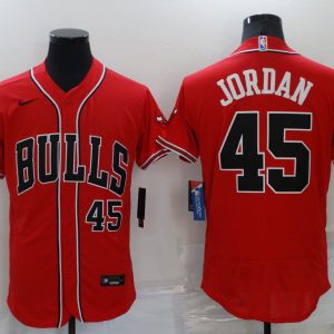 NBA Chicago Bulls #45 Jordan Red Baseball Jersey