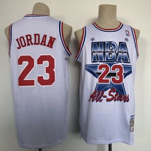 NBA Chicago Bulls #23 Jordan  All-Star White Throwback Jersey