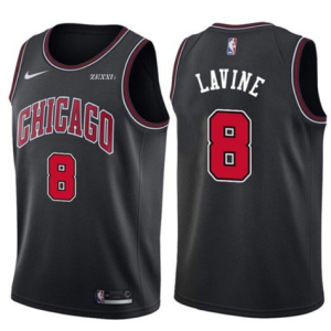 MLB Chicago Bulls #8 Zach LaVine Black Association Edition Swingman Jersey