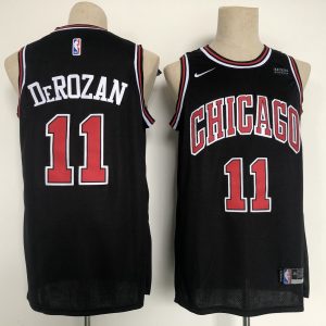MLB Chicago Bulls #11 DeMar DeRozan Black Association Edition Swingman Jersey