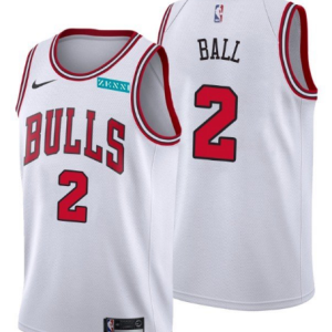 MLB Chicago Bulls #2 Lonzo Red White Association Edition Swingman Jersey