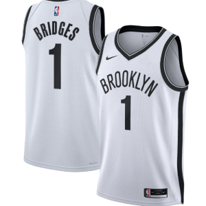 Men's Brooklyn Nets #1 Mikal Bridges White Stitched Basketball Jersey