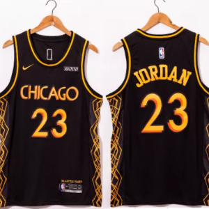 NBA Chicago Bulls #23 Jordan Black Motor City Edition No Little Plans Jersey