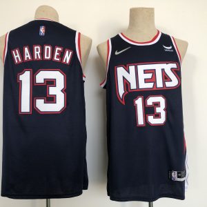 NBA Brooklyn Nets #13 James Harden 2021/22 Navy Swingman City Edition 75th Anniversary Jersey