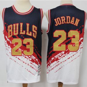 Men's Chicago Bulls #23 Michael Jordan White And Black Stitched Jersey