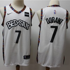 NBA Brooklyn Nets #7 Kevin Durant White City Edition Nike Swingman Jersey