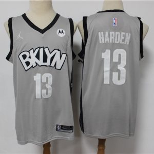 NBA Brooklyn Nets #13 James Harden Light Grey Jersey