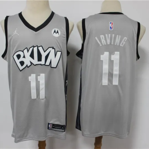 NBA Brooklyn Nets #11 Kyrie Irving Light Grey Jersey