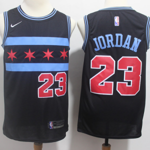 NBA Bulls 23 Michael Jordan Black 2018-19 City Edition Swingman Nike Men Jersey