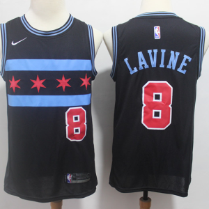 NBA Bulls 8 Zach LaVine Black 2018-19 City Edition Swingman Nike Men Jersey