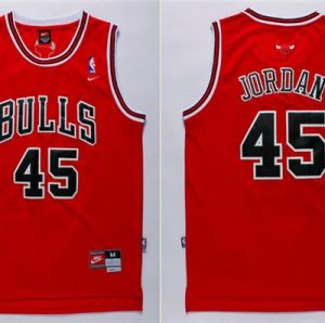 NBA Chicago Bulls #45 Michael Jordan Red Nike Jersey