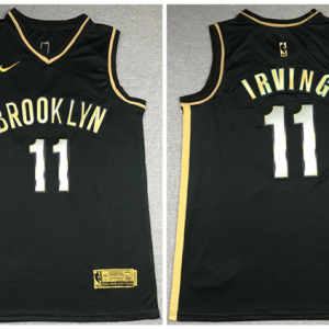 NBA Brooklyn Nets #11 Kyrie Irving 2020 Black Gold Edition Jersey
