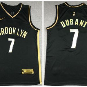 NBA Brooklyn Nets #7 Kevin Durant 2020 Black Gold Edition Jersey