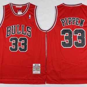 NBA Chicago Bulls #33 Pippen Red Throwback Jersey